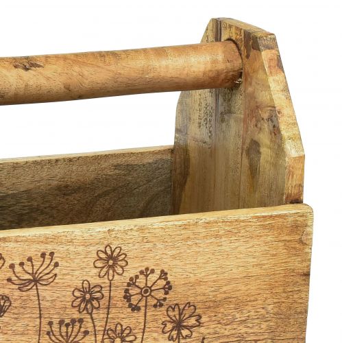 Floristik24 Holzkiste mit Griff Werkzeugkasten Holz 30x15x24cm