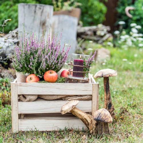 Floristik24 Holzkiste Natur Braun 43,5cm/37,7cm/31,8cm 3er-Set