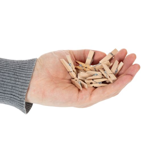 Holzklammern Mini 3,5 cm Natur 50 Stück für Dekoration und Bastelarbeiten | Floristik24.at
