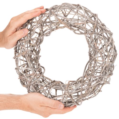 Holzkranz Natur Weiß Ø30cm H9,5cm Dekoration | Floristik24.at