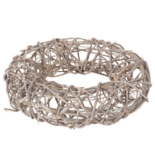 Holzkranz Natur Weiß Ø30cm H9,5cm Dekoration | Floristik24.at