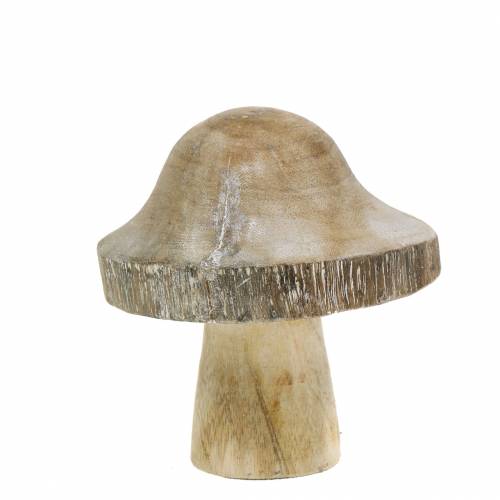 Floristik24 Holzpilz Natur/Weiß H10cm