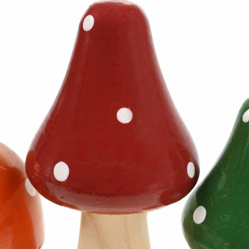 Floristik24 Deko-Fliegenpilz-Set Orange, Grün, Rot 10/12/14,8cm
