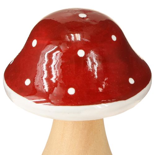 Floristik24 Holzpilze Fliegenpilze Deko Holz FSC Rotbraun H6,5/7cm 4 St