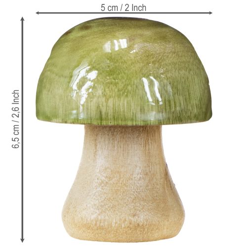 Artikel Holz Deko-Pilze Herbstdeko mit bunten Kappen in 3 Farben, 9 Stk