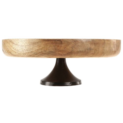 Artikel Holzschale mit Fuß Dekoschale Holz Natur Schwarz Ø25cm