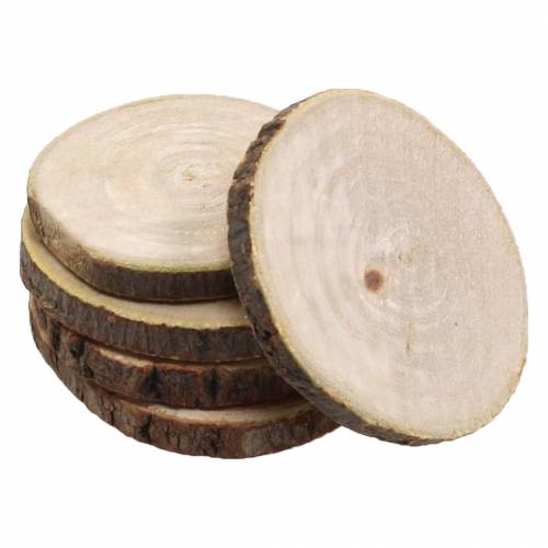 Floristik24 Holzscheiben rund Natur Ø3,5–5cm 400g im Netz