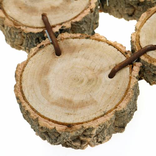Floristik24 Dekotablett aus Holzscheiben Natur 37×22,5cm