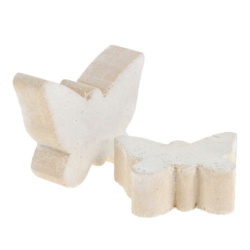 Artikel Holzschmetterling Weiß 2,8 cm - 3,3cm 28 St