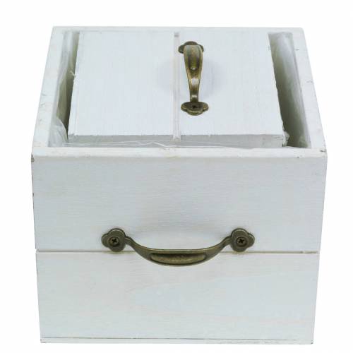 Artikel Pflanzgefäß Holzschublade Weiß 15x15/12x12cm 2er-Set