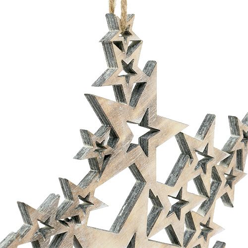 Floristik24 Holzstern zum Hängen 24cm x 24cm L35cm 1St