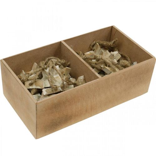 Floristik24 Holzstern Christbaumschmuck Natur, Weiß gewaschen 5cm 36St