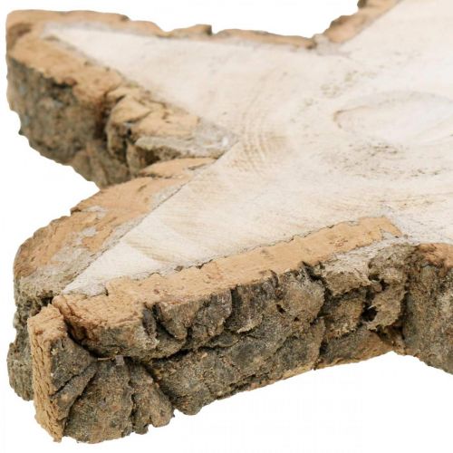 Floristik24 Tablett aus Baumscheibe, Weihnachten, Holzdeko Stern, Naturholz Ø20cm