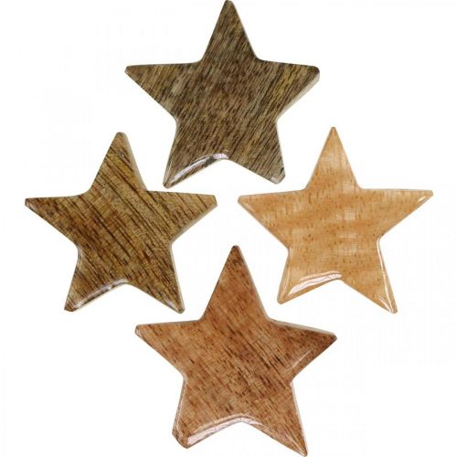 Floristik24 Holzsterne Streudeko Stern Weihnachten Natur Glanz H5cm 12St