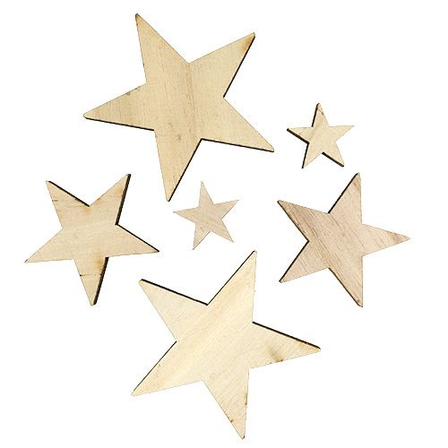 Floristik24 Holzsterne 2,5cm -7cm Natur 48 St