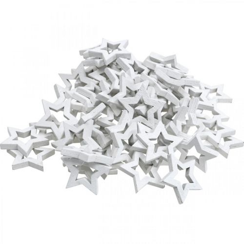 Floristik24 Holzsterne Streudeko Weihnachten Sterne Weiß 3cm 72 St