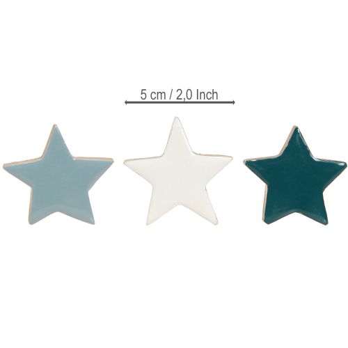 Artikel Holzsterne Tischdeko Sterne Weiß Blau Türkis 5cm 12 St