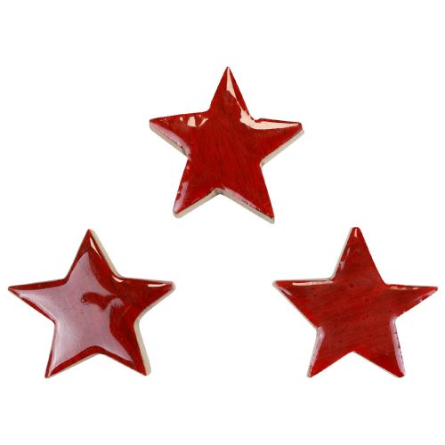 Artikel Holzsterne Deko Sterne Rot Streudeko Glanz Effekt Ø5cm 12 St
