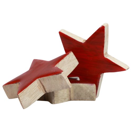 Artikel Holzsterne Deko Sterne Rot Streudeko Glanz Effekt Ø5cm 12 St