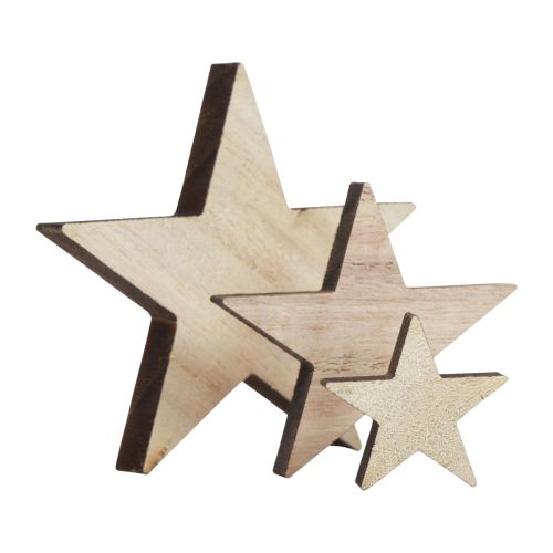 Artikel Holzsterne Deko Streudeko Weihnachten Natur 3/5/7cm 29 St