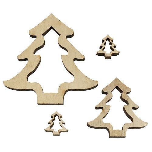 Holzdeko Tannenbaum Natur 2cm - 8cm 32St