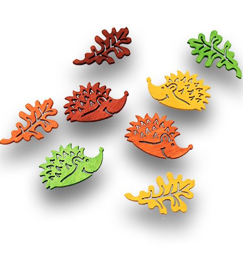 Floristik24 Herbstlaub und Igel z. Streuen 4,5cm 72 St
