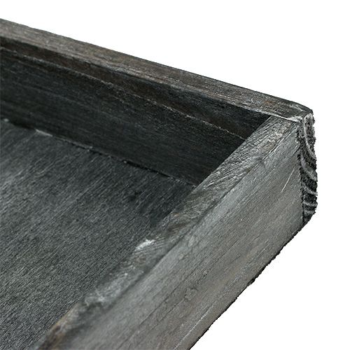 Artikel Holztablett Grau 14cm x 14cm x 3cm