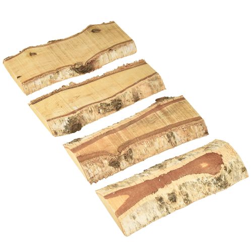 Artikel Holztablett mit Baumrinde Birke Holz Deko 25×10×2cm 4 St