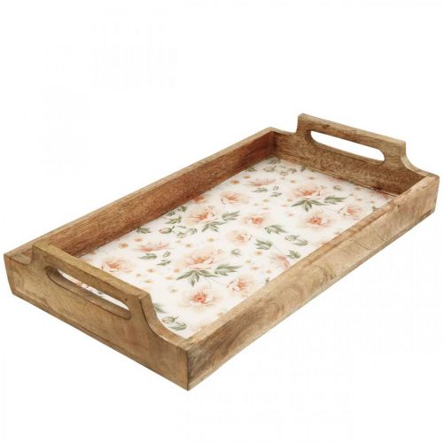 Serviertablett aus Holz Deko Tablett Rechteckig 35×20,5cm