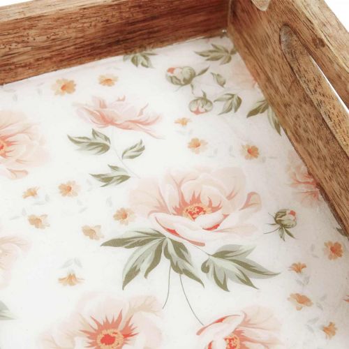 Floristik24 Serviertablett aus Holz Deko Tablett Rechteckig 35×20,5cm