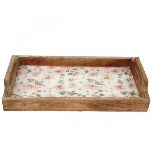 Floristik24 Serviertablett aus Holz Deko Tablett Rechteckig 35×20,5cm