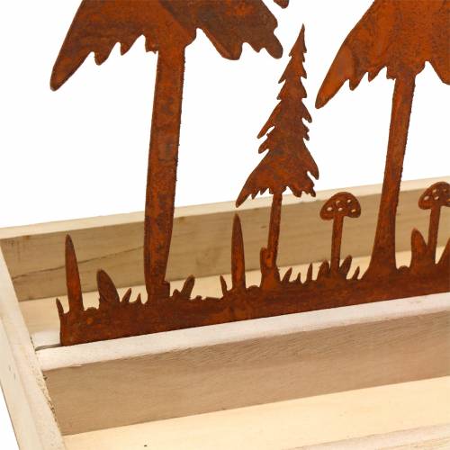 Artikel Holztablett Waldsilhouette Edelrost 30cm x 15cm