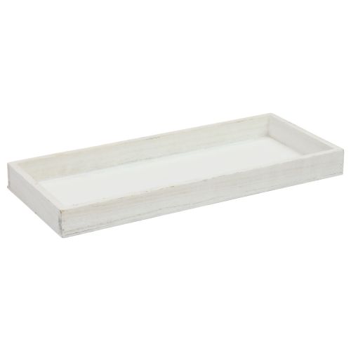 Floristik24 Holztablett Weiß Deko Tablett Shabby Chic Holz 35×15×3cm