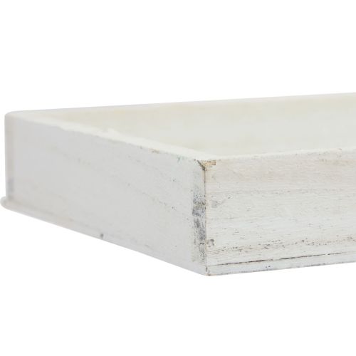 Floristik24 Holztablett Weiß Deko Tablett Shabby Chic Holz 35×15×3cm
