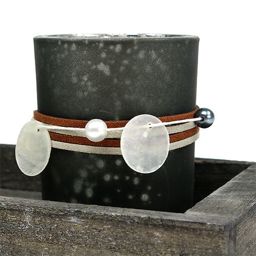 Artikel Holztablett mit 3 Teelichtgläsern Grau, Silber