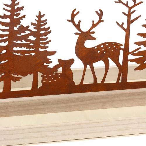 Floristik24 Holztablett Wald mit Tieren 50cm x 17cm