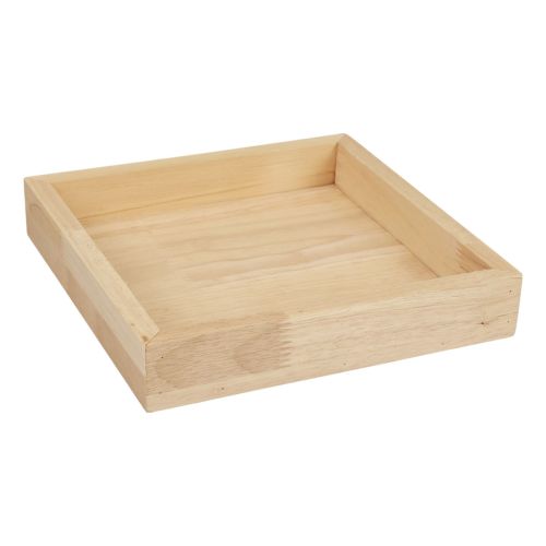 Floristik24 Holztablett Deko Tablett Holz Quadratisch Natur 25×25×3,5cm