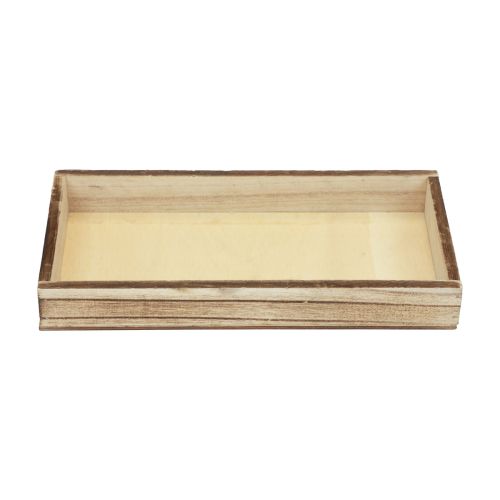 Floristik24 Holztablett geflammt Deko Tablett Tischdeko rustikal 24×12×3cm