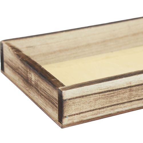 Floristik24 Holztablett geflammt Deko Tablett Tischdeko rustikal 30×15×3cm