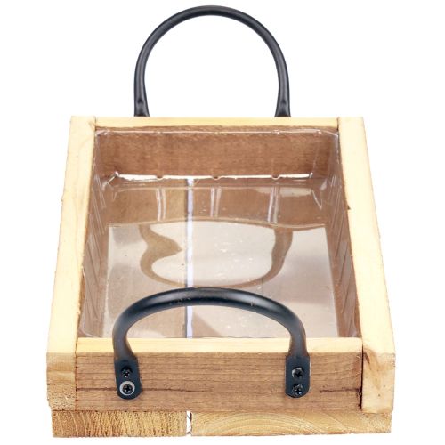 Artikel Holztablett mit Griffen Deko Tablett Natur Schwarz 30×17×5cm
