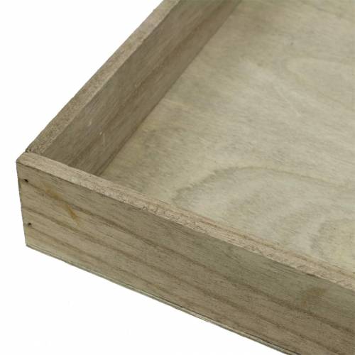 Floristik24 Holztablett Natur 2er-Set Quadratisch 40x40/30x30cm