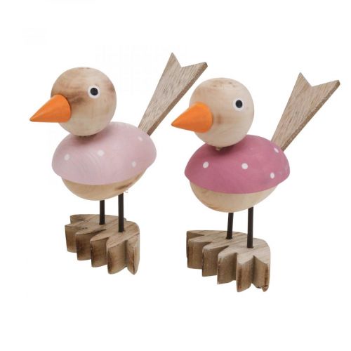Artikel Holzvogel Dekofigur Fensterdeko Frühling Rosa H15cm 2St
