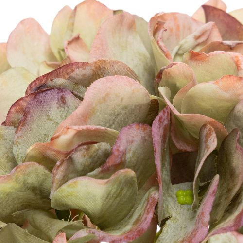 Künstliche Hortensie aus Textil und Kunststoff mit 46 cm Länge in Grün-Rosa | Floristik24.at