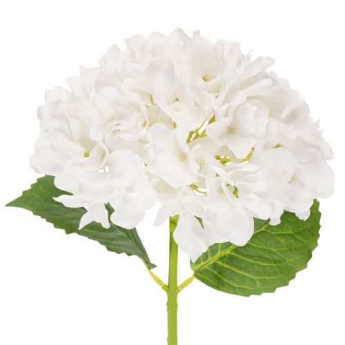 Künstliche Hortensie mit langem Stiel 48cm Weiß für Wohnraumdekoration
