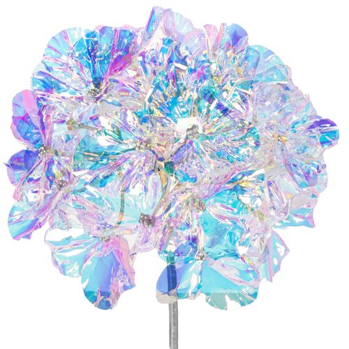 Künstlicher Hortensienzweig aus Kunststoff mit Drahtkern, irisierende Farben, 36 cm, 2 Stück