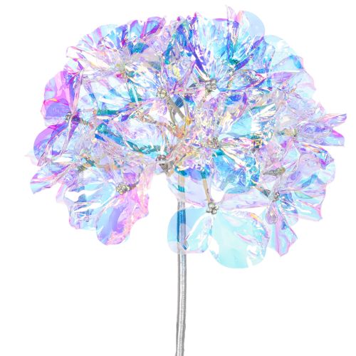 Künstlicher Hortensienzweig aus Kunststoff mit Drahtkern, irisierende Farben, 36 cm, 2 Stück | Floristik24.at