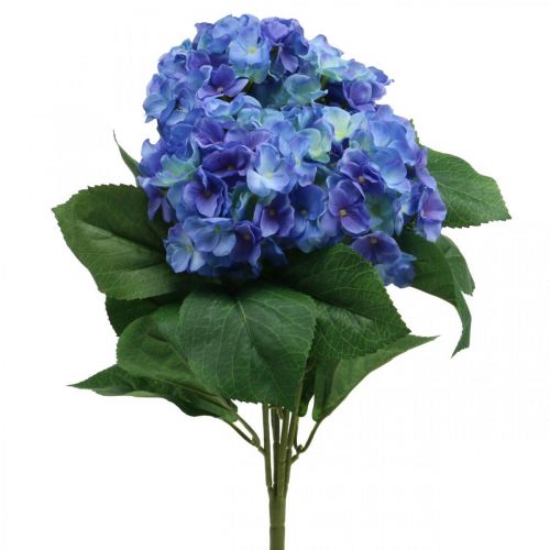 Floristik24 Hortensie Künstliche Blume Blau Seidenblumenstrauß 42cm