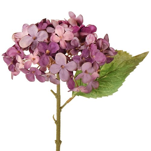 Hortensien künstlich Lila Kunstblumen Hydrangea 34cm 2St