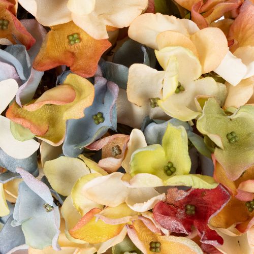 Künstlicher Hortensienkranz bunt 55 cm für Tür und Wand aus Kunststoff | Floristik24.at