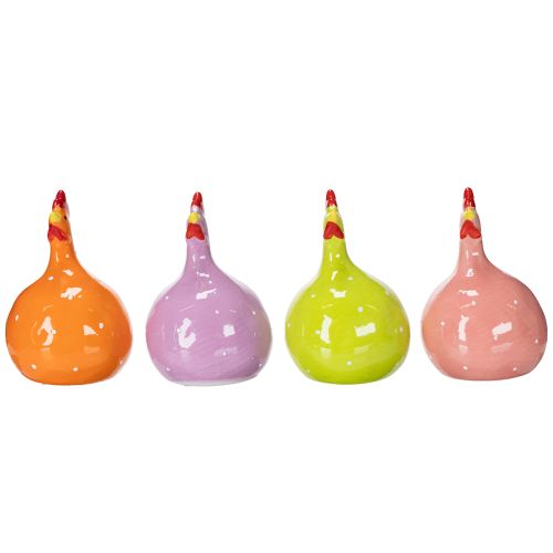 Artikel Hühnerfigur Keramik für farbenfrohe Osterdeko im Wohnzimmer und auf Tischen 10,5cm 4St